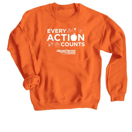 Every Action Counts, a Orange Crewneck Sweatshirt