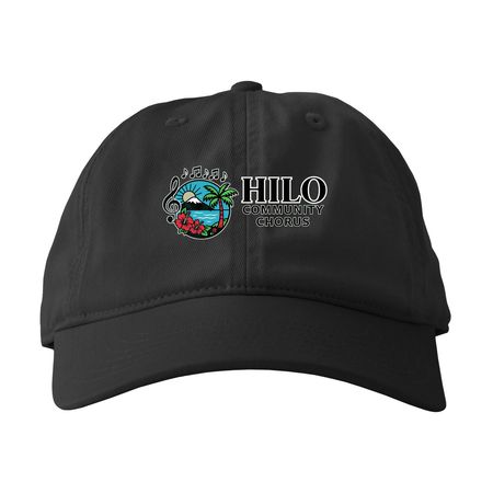 Hilo Community Chorus Hats, a Black Printed Eco Baseball Cap