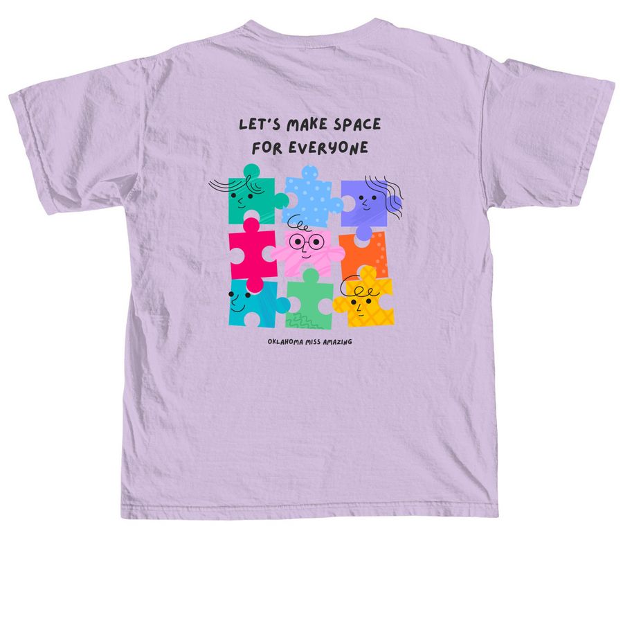 OK Miss Amazing Puzzle, a Orchid Comfort Colors Unisex Tee (back-view)