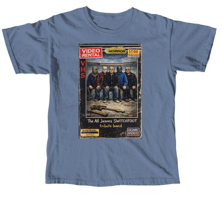 All Jasons Band VHS, a Blue Jean Comfort Colors Unisex Tee