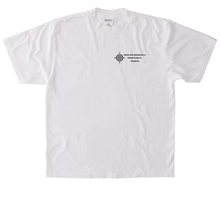 Straight Shot T #3, a White Heavyweight Garment Dye Tee