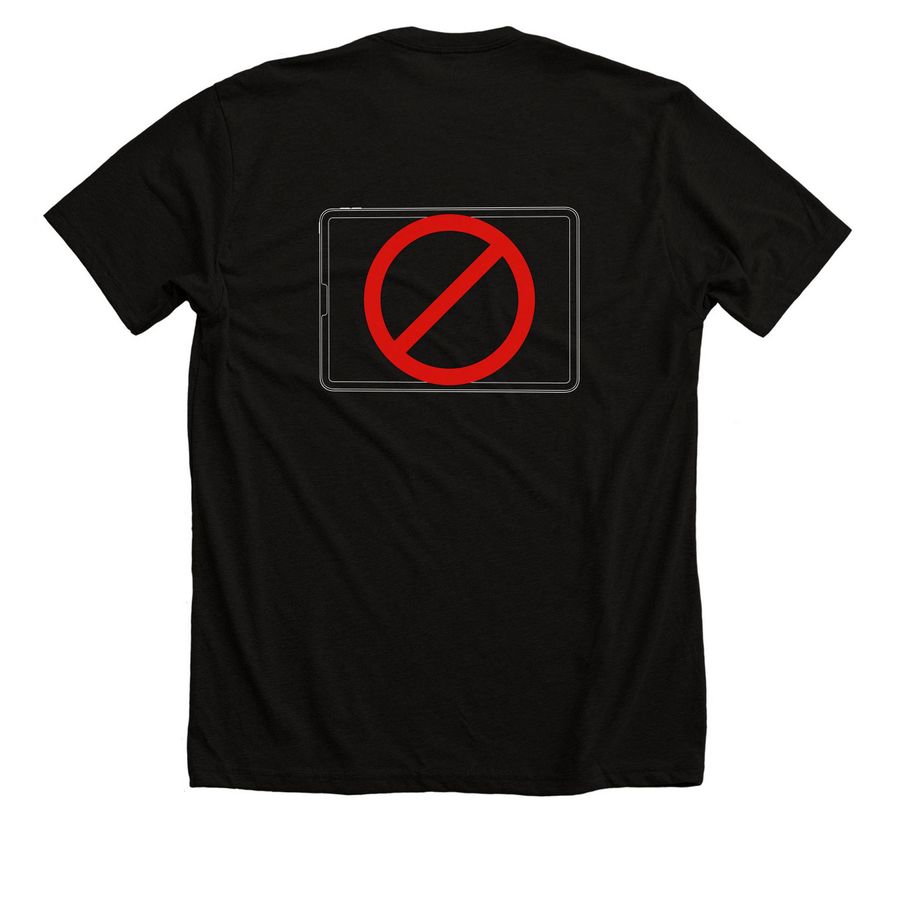 D.A.R.E No Screens, a Solid Black Blend Premium Unisex Tee (back-view)