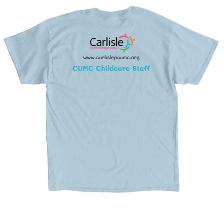 CUMC Nursery, a Light Blue Classic Unisex Tee (back-view)