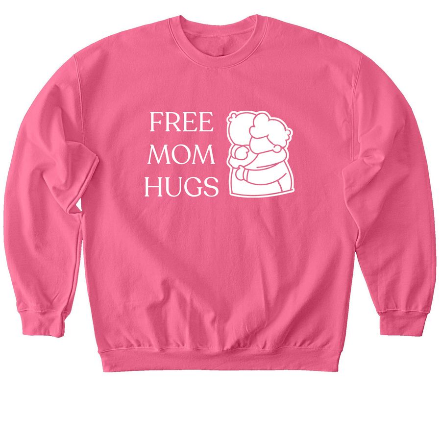 FREE MOM HUGS + Seen, Loved & Matter, a Pink Lemonade Softstyle Crewneck Sweatshirt