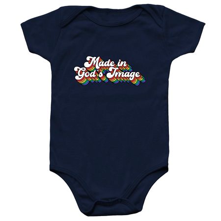 Made in God's Image Onesie, a Navy Infant Onesie
