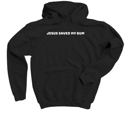 Jesus saved my bum, a Black Youth Pullover Hoodie