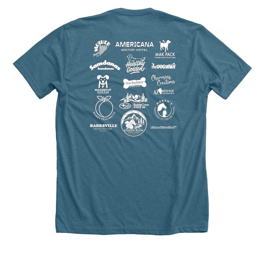 Golden Rush Tee, a Heather Deep Teal Premium Unisex Tee (back-view)