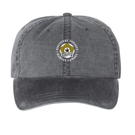 Discovery Voyages Hat, a Black Printed Pigment Dye Baseball Cap