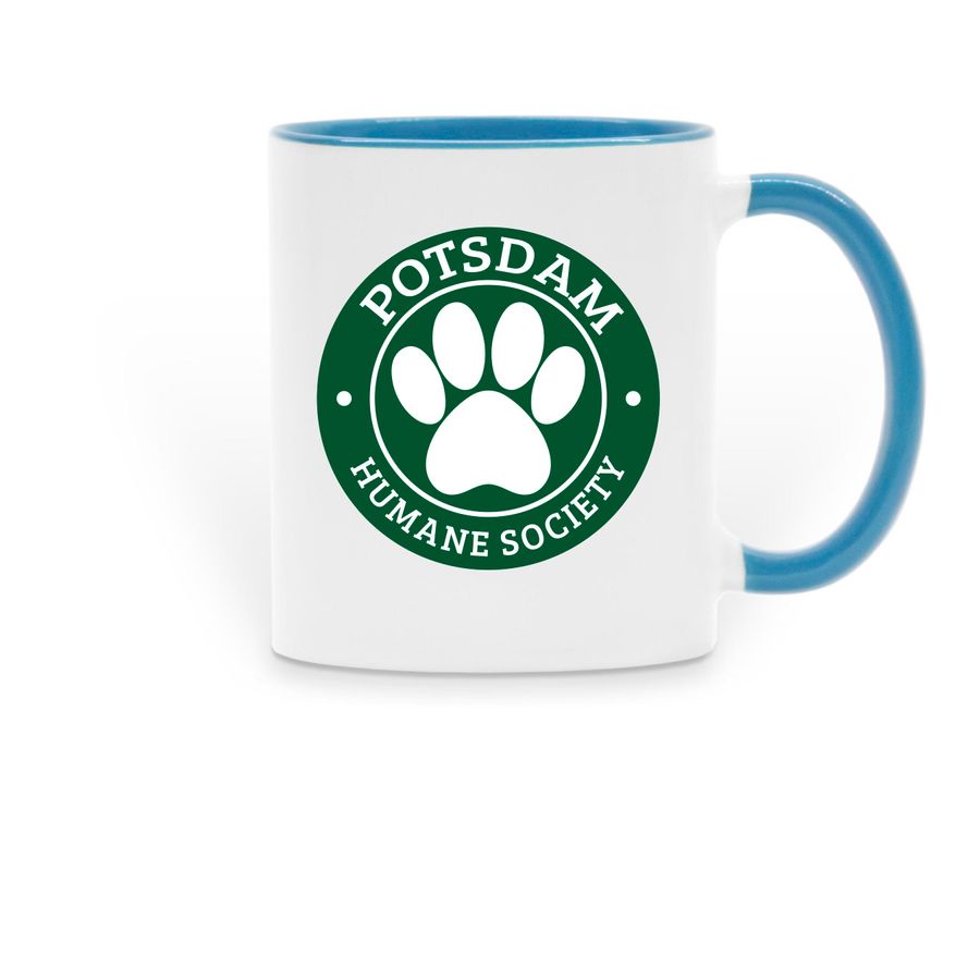 PHS logo Mug, a Light Blue Two-Tone Ceramic Mug