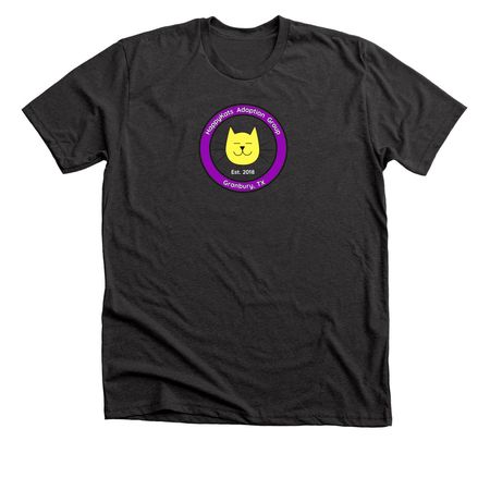 2026 HAPPYKATS&nbsp;, a Dark Grey Heather Premium Unisex Tee (back-view)