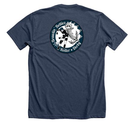 BB Blocker, a Heather Navy Premium Unisex Tee (back-view)