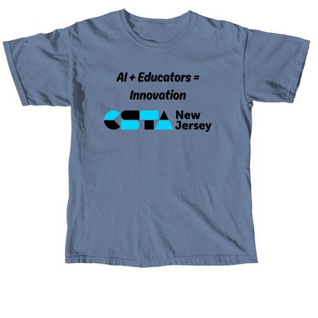 AI + Educators = Innovation, a Blue Jean Comfort Colors Unisex Tee