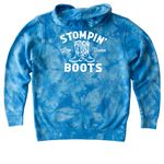YOUTH shirts, a Aqua Blue Youth Tie Dye Pullover Hoodie (back-view)