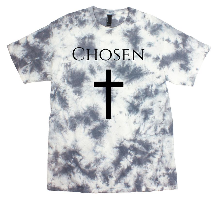 Chosen Adoption Men's Tee, a Grey Crystal Tie Dye Tee