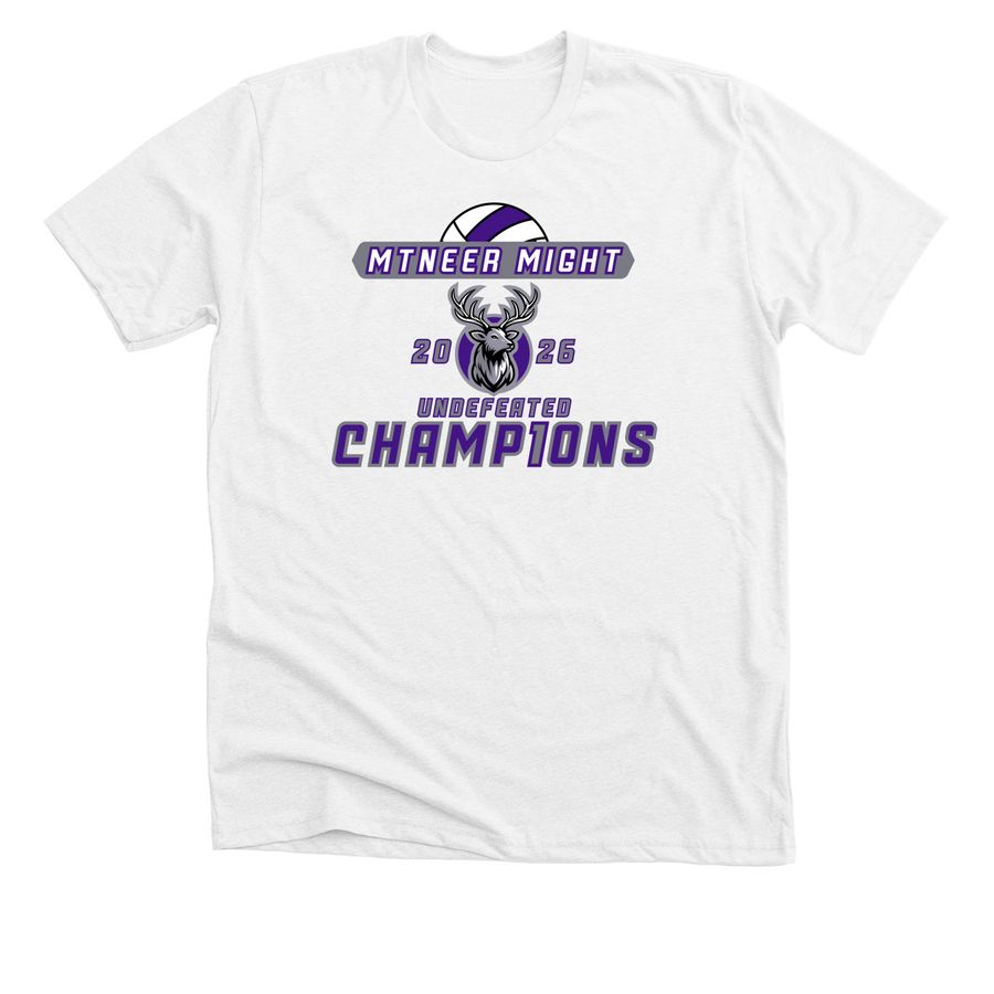 MTNEER CHAMPS (WHITE), a Solid White Blend Premium Unisex Tee
