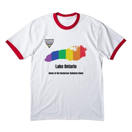 Lake Ontario Pride, a White/ Red Cotton Ringer Tee