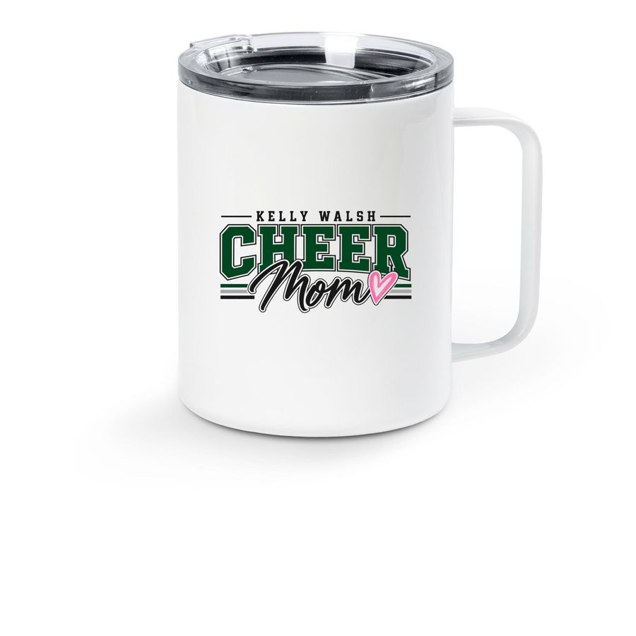 Cheer Mom - Travel Mug, a White Stainless Steel Travel Mug