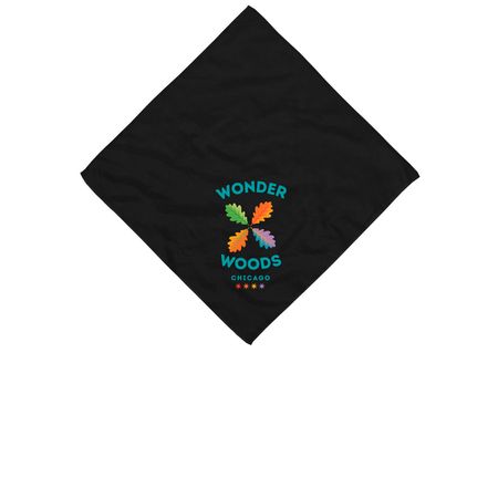 WW Rainbow Oak Leaf, a Black Cotton Bandana