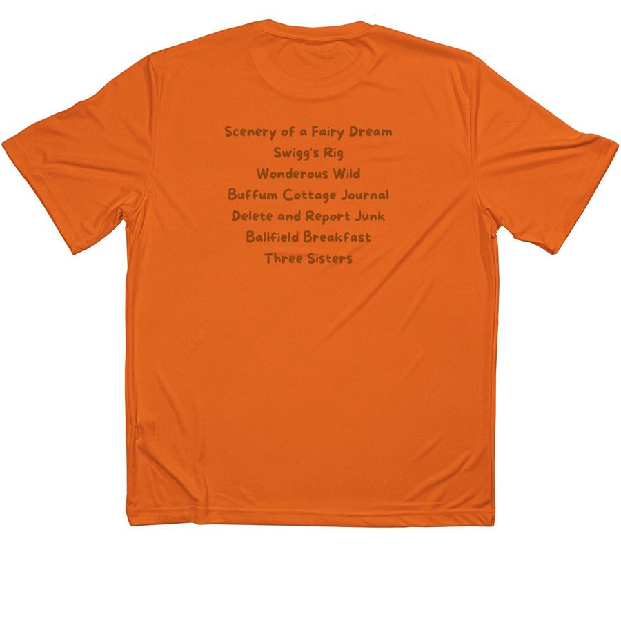 Wacky Canoe, a Deep Orange Classic Performance Tee (back-view)