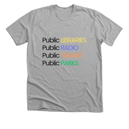 PUBLIC, a Athletic Heather Premium Unisex Tee