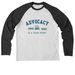 NOVA52: Advocacy Is A Team Sport, a Space Black/ Bright White Allmade Eco Triblend Colorblock Raglan Long Sleeve Tee