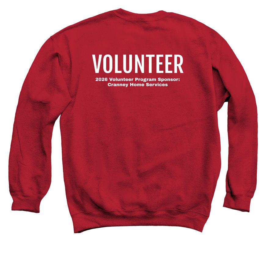 Cape Ann Animal Aid Volunteers (2026), a Cardinal Red Crewneck Sweatshirt (back-view)