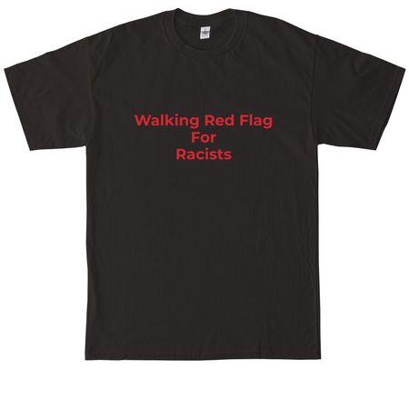 Red Flag for Racist (red), a Black Tall Classic Unisex Tee
