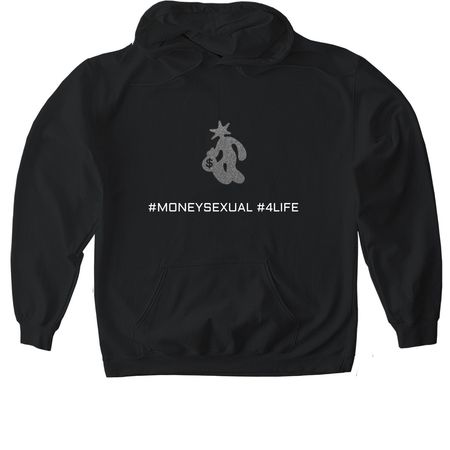 #MONEYSEXUAL #4LIFE, a Black Gildan Softstyle Pullover Hoodie