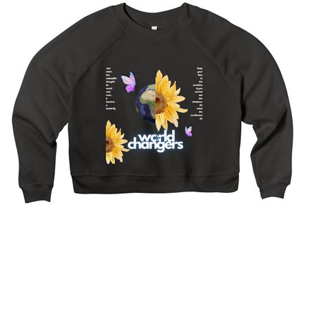 Cropped Graphic Tee, a Black Women's Premium Cropped Raglan Sweatshirt