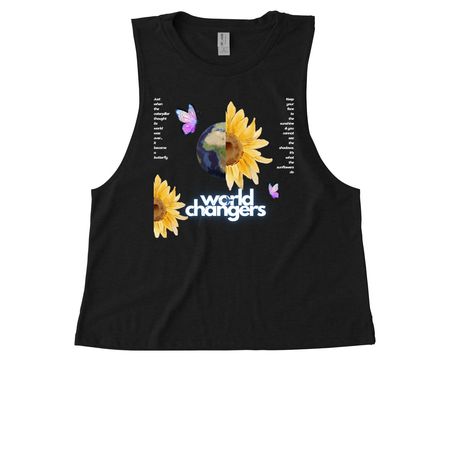 Cropped Graphic Tee, a Deep Black Allmade Eco Triblend Women?s Muscle Tank