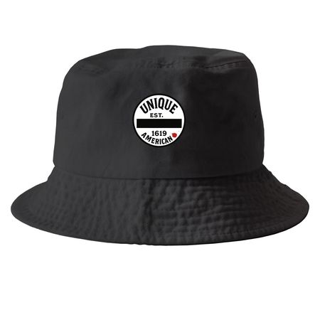 Our story. No comparison. No Parallel., a Black Printed Bucket Hat
