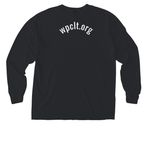 WPNA Comfort Colors Pocket Tees, a Black Comfort Colors Long Sleeve Pocket Tee (back-view)
