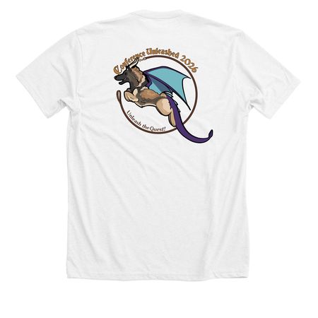 Conference Unleashed PRIDE Inverted, a Solid White Blend Premium Unisex Tee (back-view)