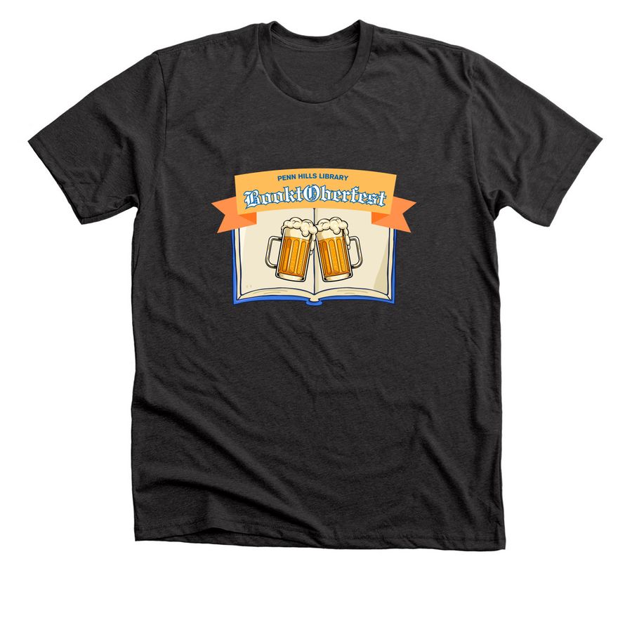 Booktoberfest, a Dark Grey Heather Premium Unisex Tee
