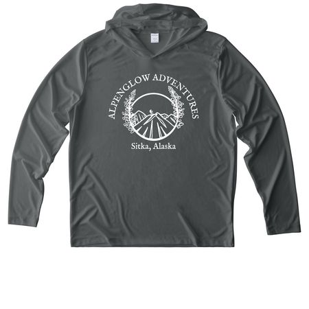 Alpenglow Activewear, a Dark Smoke Grey UV Performance Long Sleeve Hoodie