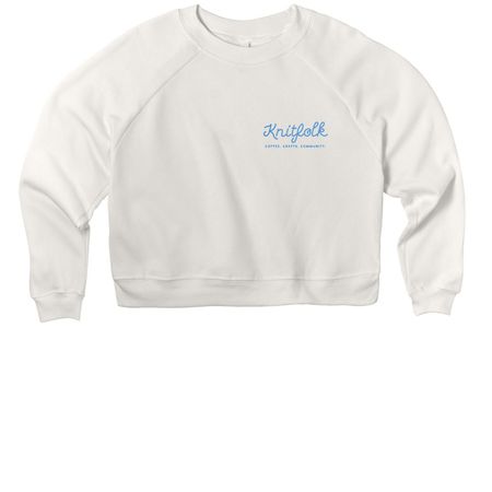 Knitfolk Tops, a Vintage White Women's Premium Cropped Raglan Sweatshirt