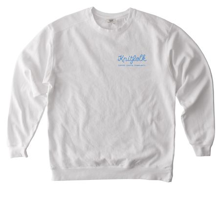 Knitfolk Tops, a White Comfort Colors Crewneck Sweatshirt