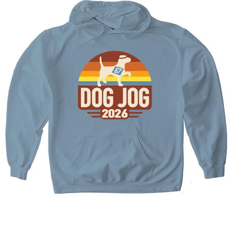 Dog Jog 2026, a Stone Blue Gildan Softstyle Pullover Hoodie