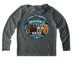 Dock Diving Regionals ?26, a Dark Smoke Grey UV Performance Long Sleeve Hoodie (back-view)