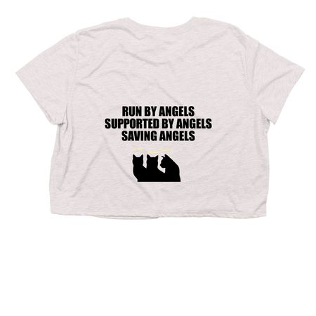Community Cat Angels, a Heather Dust Women?s Flowy Cropped Tee