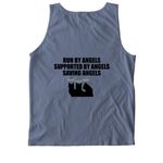 Community Cat Angels, a Blue Jean Comfort Colors Tank Top (back-view)