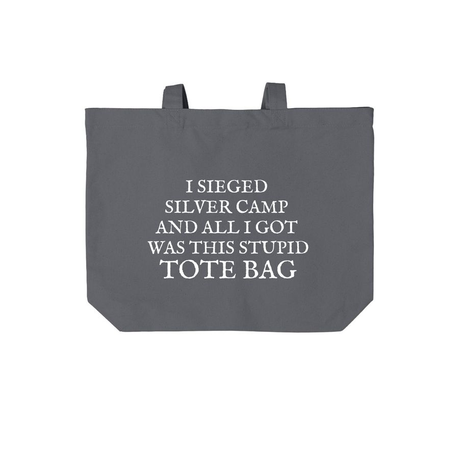 Silver Siege Souvenir, a Storm Grey Cotton Canvas Tote Bag