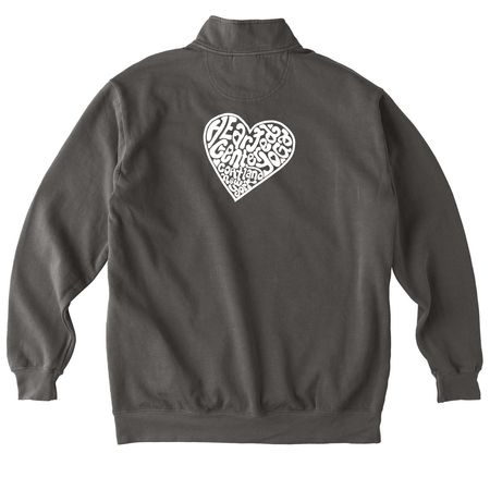 Groovy Quarter Zip, a Pepper Comfort Colors Quarter Zip Pullover (back-view)