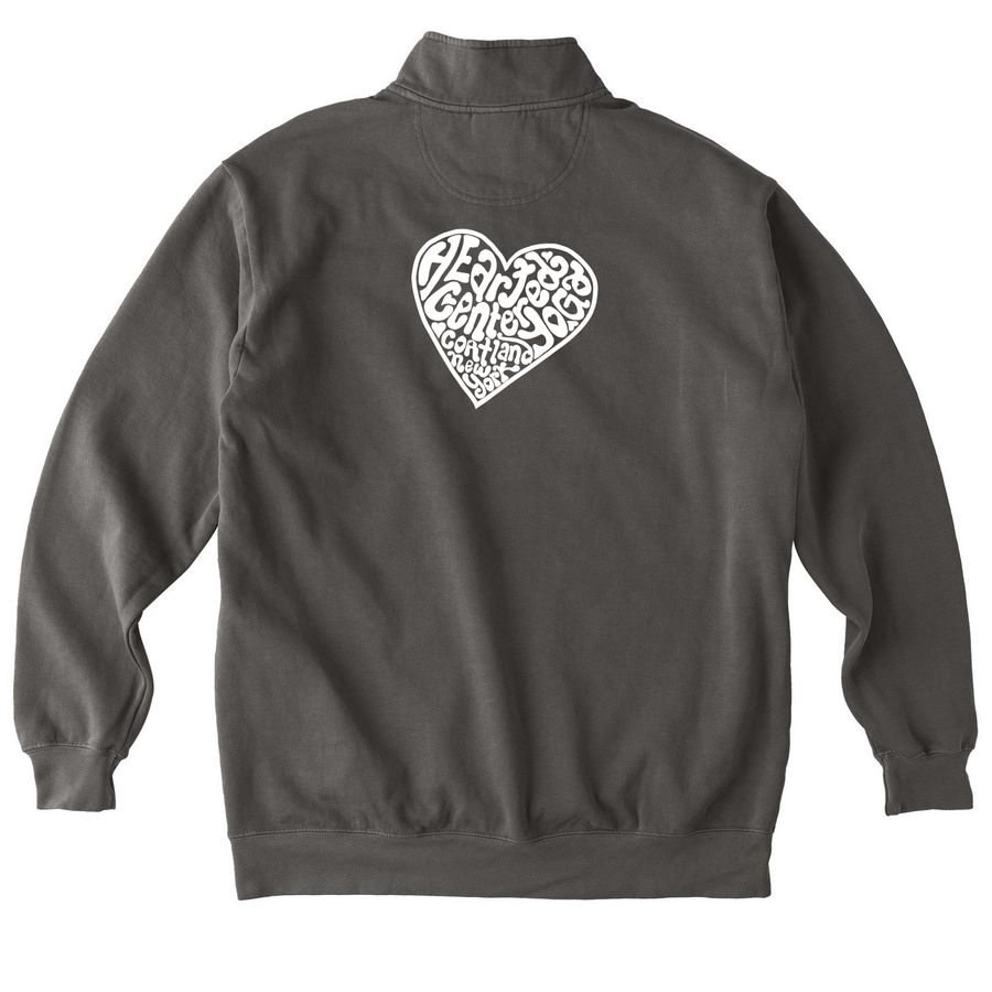 Groovy Quarter Zip, a Pepper Comfort Colors Quarter Zip Pullover (back-view)