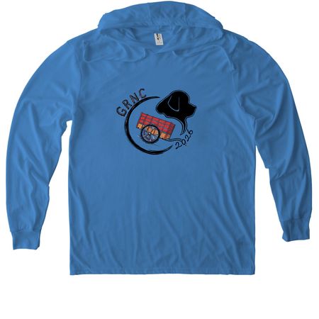 GRNC 2026 Draft Test Merch, a Azure Blue Allmade Eco Triblend Hoodie Tee