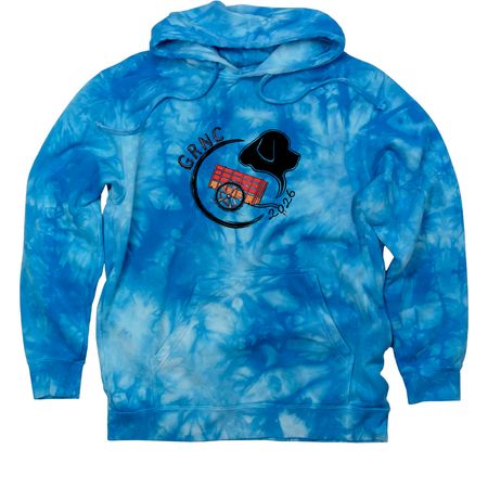 GRNC 2026 Draft Test Merch, a Aqua Blue Tie Dye Pullover Hoodie