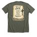 MISSION TO ROMANIA 2026, a Heather Military Green Premium Unisex Tee (back-view)