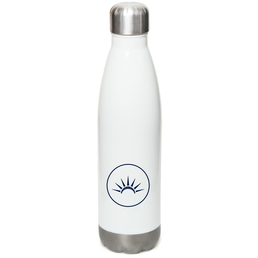 Cheer New York Water Bottle, a White Stainless Steel Water Bottle