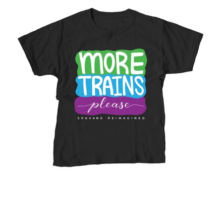 More Trains, Please, a Black Youth Unisex Tee