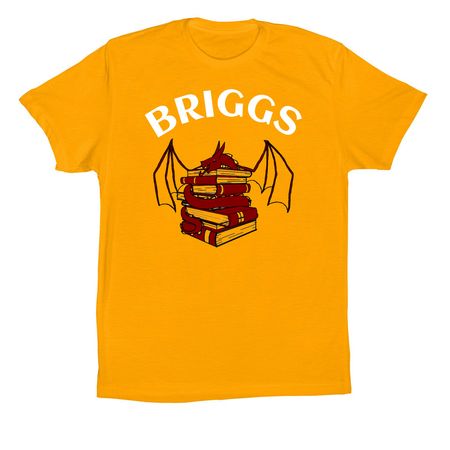 Briggs Bookwyrms, a Gold Premium Cotton Tee
